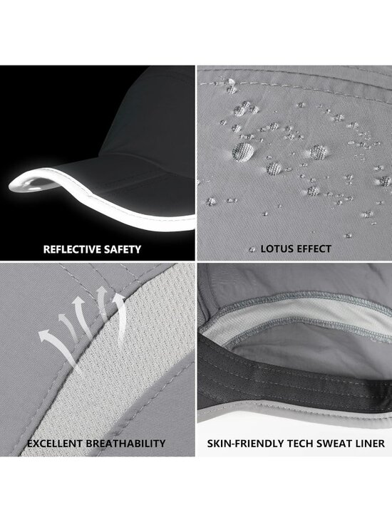 〽️Women Gray Reflective Folding Hat Design UPF 50+ Sun Protection Sport Hats main image 6